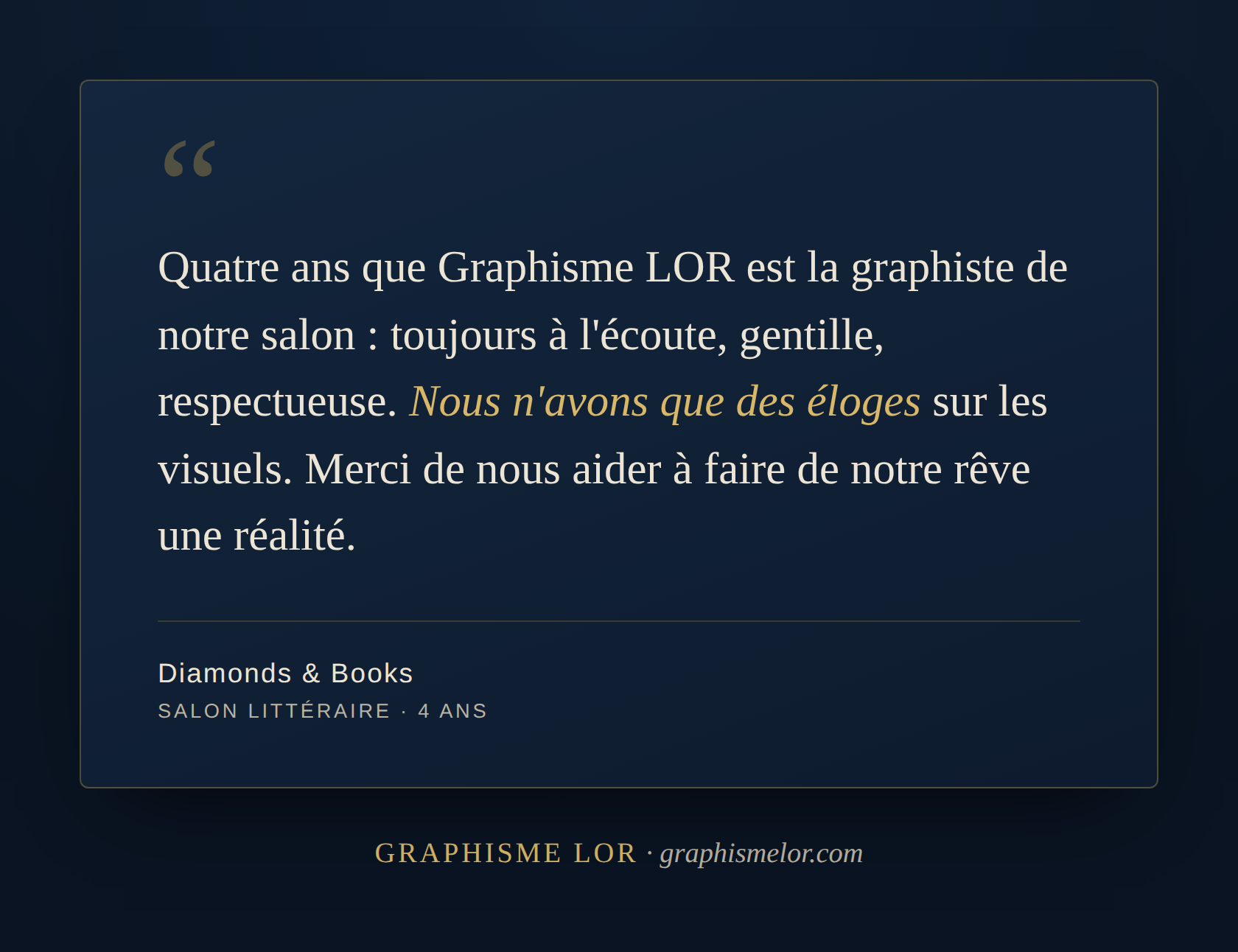 Témoignage Diamonds & Books