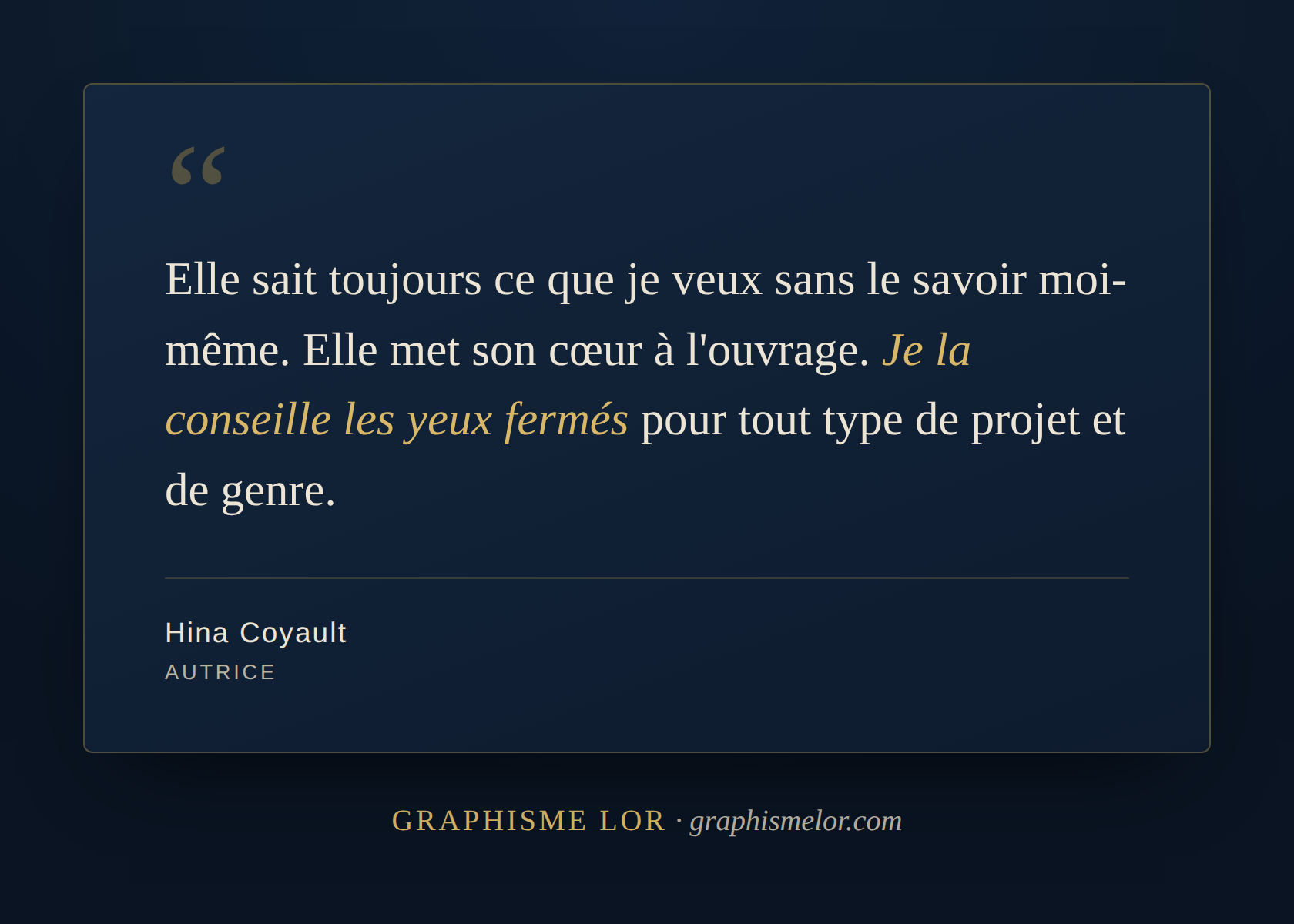 Témoignage Hina Coyault