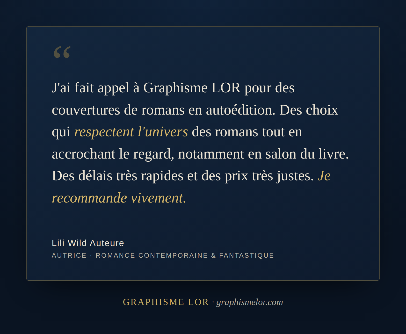 Témoignage Lili Wild Auteure